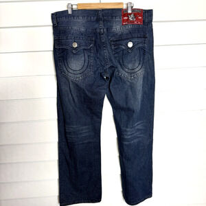 TRUE RELIGION BILLY SUPER T Big Flap Bootcut Relaxed Men's Jeans 42 x 33 NWT
